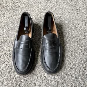 Sebago Black Leather Penny Loafers for Men
